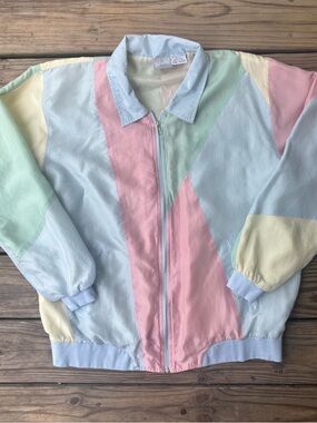 VTG ‘80s Blair 100% Silk Pastel Windbreaker